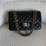 CHANEL Handbag Chanel Black Lambskin Quilted Classic Flap Medium GHW -Knockoff
