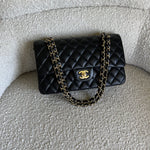 CHANEL Handbag Chanel Black Lambskin Quilted Classic Flap Medium GHW -Knockoff
