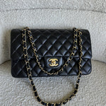 CHANEL Handbag Chanel Black Lambskin Quilted Classic Flap Medium GHW -Knockoff
