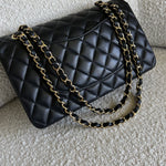 CHANEL Handbag Chanel Black Lambskin Quilted Classic Flap Medium GHW -Knockoff
