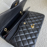 CHANEL Handbag Chanel Black Lambskin Quilted Classic Flap Medium GHW -Knockoff
