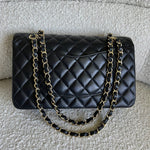 CHANEL Handbag Chanel Black Lambskin Quilted Classic Flap Medium GHW -Knockoff
