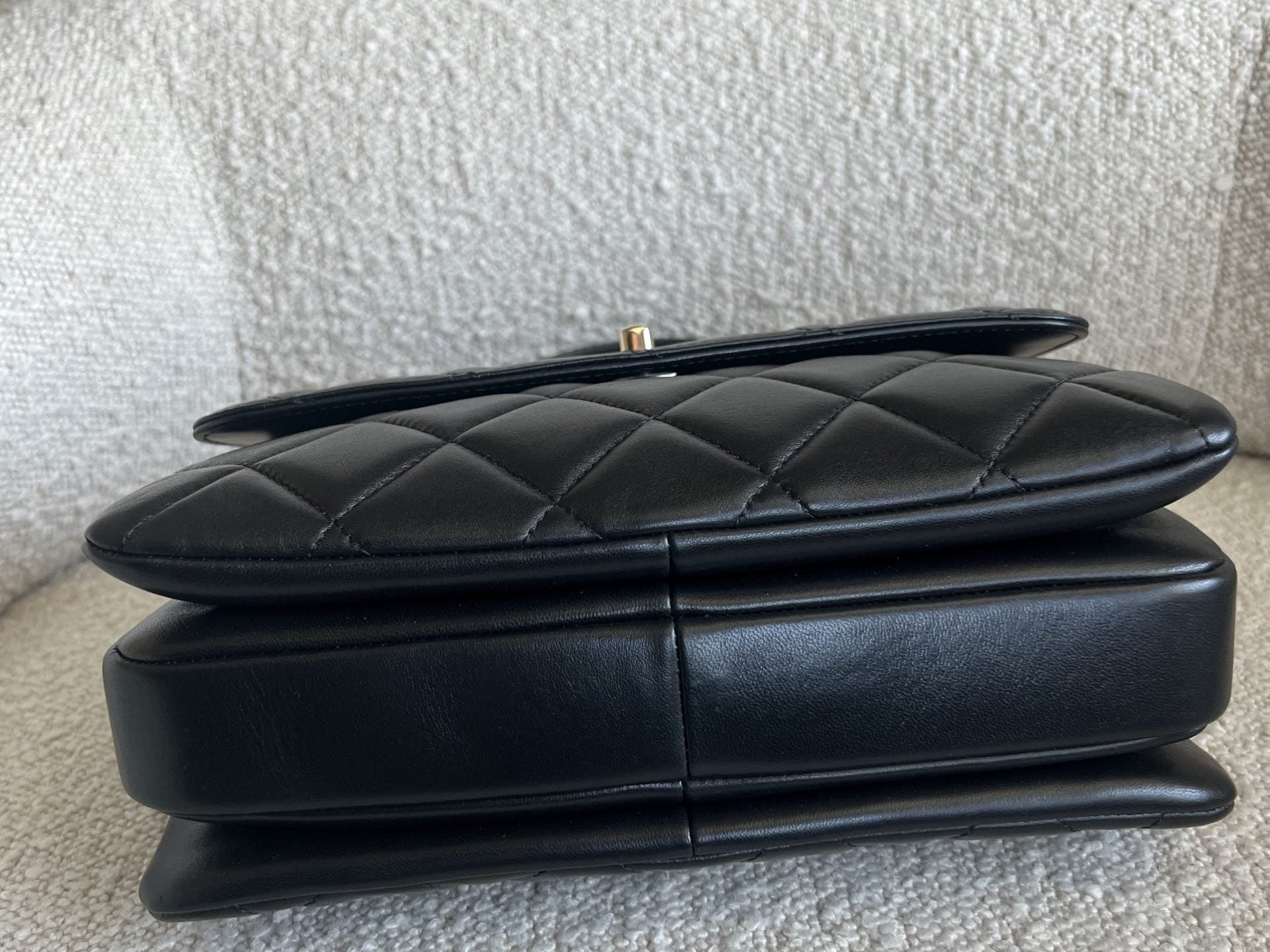 CHANEL Handbag Chanel Black Lambskin Quilted Trendy CC Small LGHW -Knockoff
