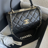 CHANEL Handbag Chanel Black Lambskin Quilted Trendy CC Small LGHW -Knockoff
