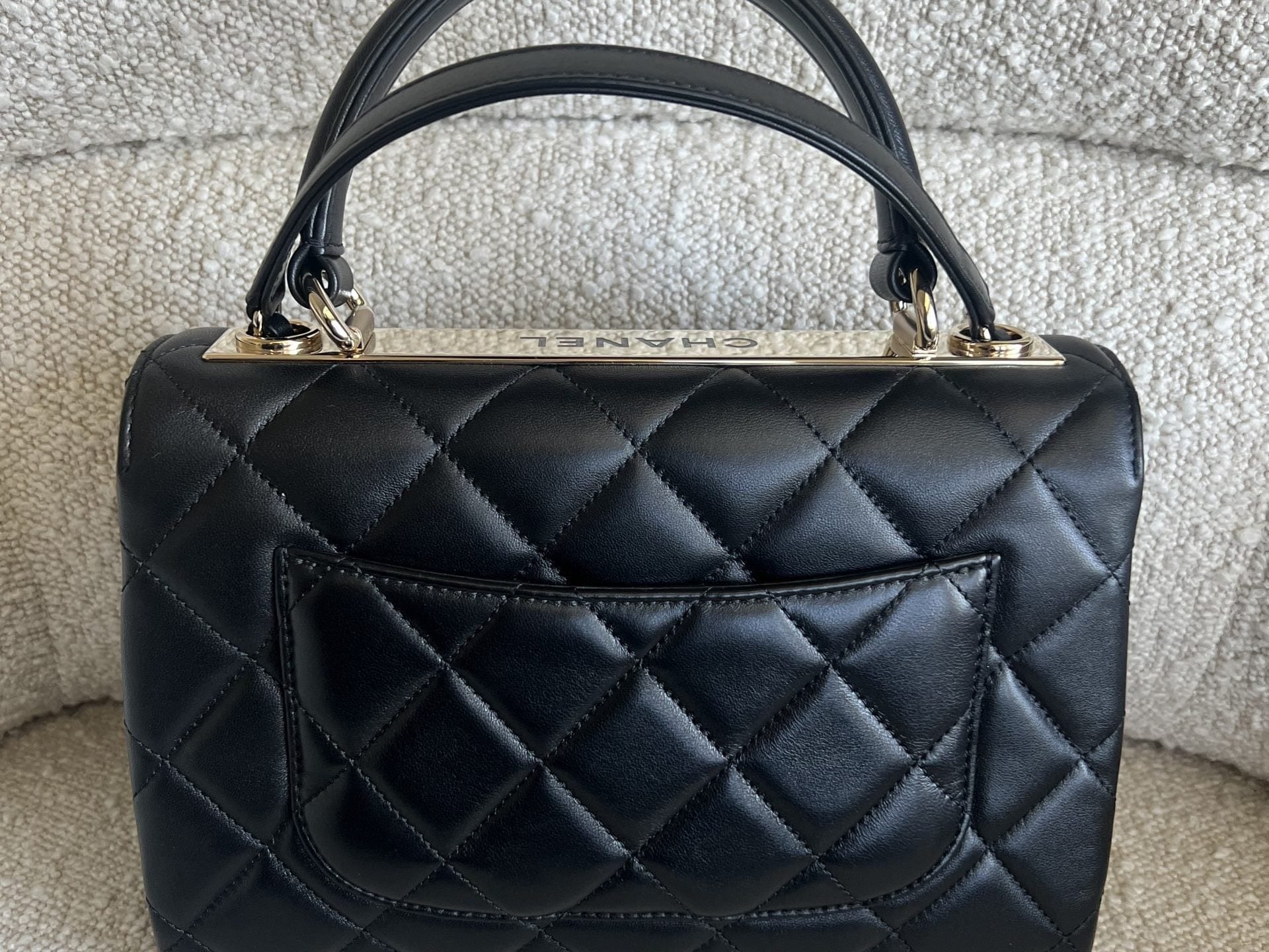 CHANEL Handbag Chanel Black Lambskin Quilted Trendy CC Small LGHW -Knockoff
