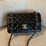 CHANEL Handbag Chanel Black Mini Rectangular Lambskin Quilted Flap LGHW -Knockoff
