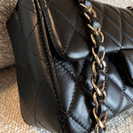 CHANEL Handbag Chanel Black Mini Rectangular Lambskin Quilted Flap LGHW -Knockoff
