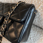 CHANEL Handbag Chanel Black Mini Rectangular Lambskin Quilted Flap LGHW -Knockoff
