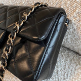 CHANEL Handbag Chanel Black Mini Rectangular Lambskin Quilted Flap LGHW -Knockoff
