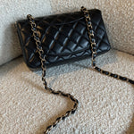 CHANEL Handbag Chanel Black Mini Rectangular Lambskin Quilted Flap LGHW -Knockoff
