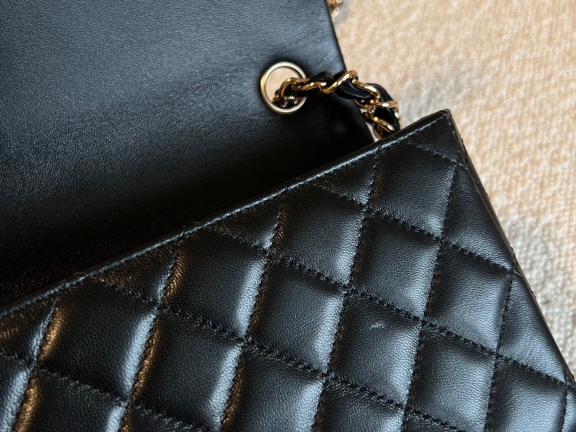 CHANEL Handbag Chanel Black Mini Rectangular Lambskin Quilted Flap LGHW -Knockoff
