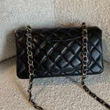 CHANEL Handbag Chanel Black Mini Rectangular Lambskin Quilted Flap LGHW -Knockoff
