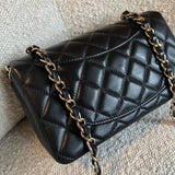 CHANEL Handbag Chanel Black Mini Rectangular Lambskin Quilted Flap LGHW -Knockoff
