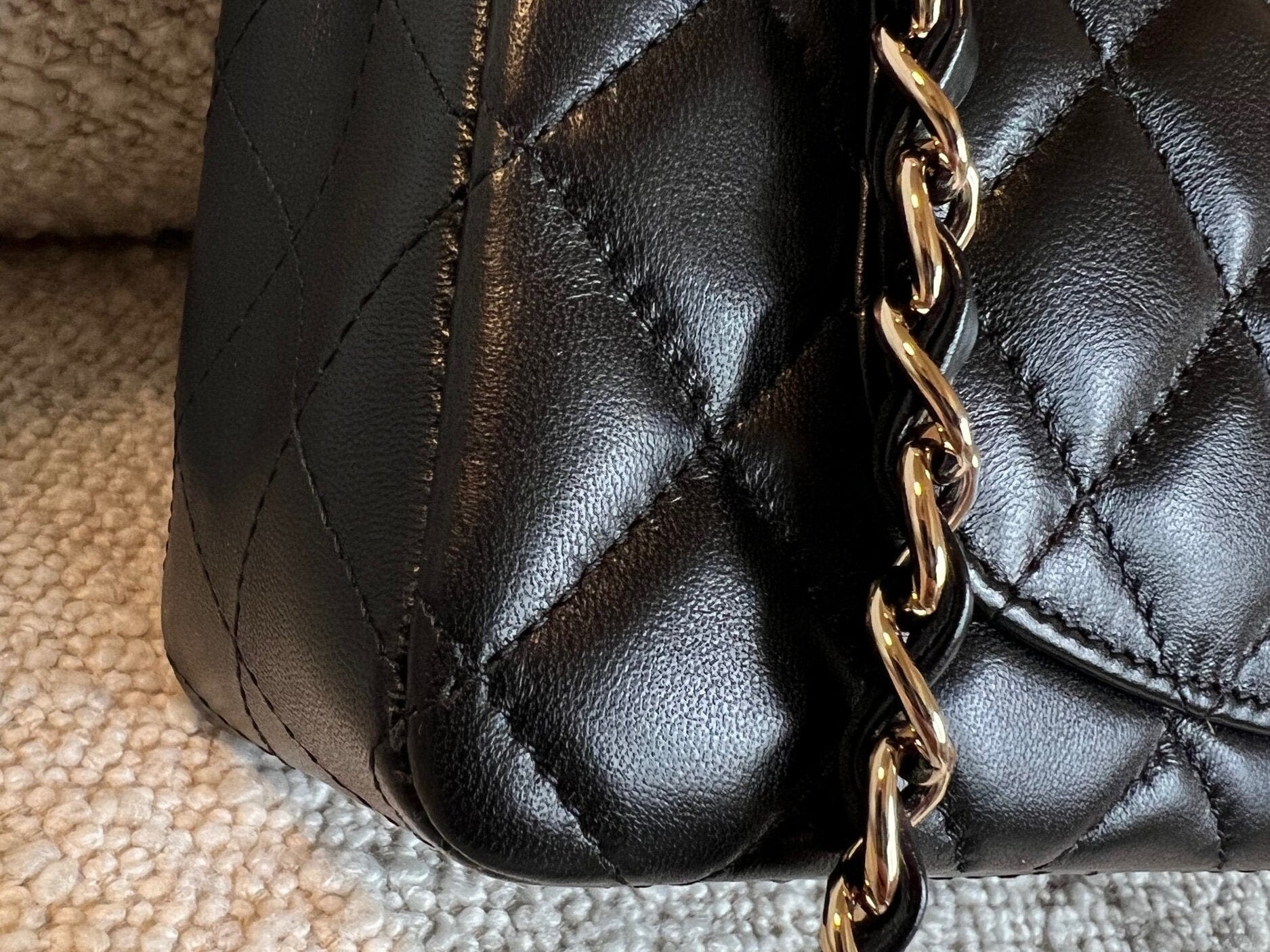 CHANEL Handbag Chanel Black Mini Rectangular Lambskin Quilted Flap LGHW -Knockoff
