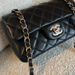 CHANEL Handbag Chanel Black Mini Rectangular Lambskin Quilted Flap LGHW -Knockoff
