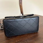 CHANEL Handbag CHANEL BLACK MINI SQUARE LAMBSKIN QUILTED FLAP SILVER HARDWARE -Knockoff
