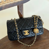 CHANEL Handbag CHANEL BLACK MINI SQUARE LAMBSKIN QUILTED FLAP SILVER HARDWARE -Knockoff
