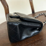 CHANEL Handbag CHANEL BLACK MINI SQUARE LAMBSKIN QUILTED FLAP SILVER HARDWARE -Knockoff
