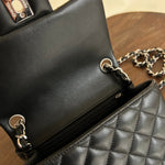 CHANEL Handbag CHANEL BLACK MINI SQUARE LAMBSKIN QUILTED FLAP SILVER HARDWARE -Knockoff
