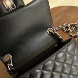 CHANEL Handbag CHANEL BLACK MINI SQUARE LAMBSKIN QUILTED FLAP SILVER HARDWARE -Knockoff
