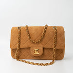 CHANEL Handbag Chanel Brown Suede Quilted Matelasse Single Flap  GHW -Knockoff
