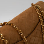 CHANEL Handbag Chanel Brown Suede Quilted Matelasse Single Flap  GHW -Knockoff
