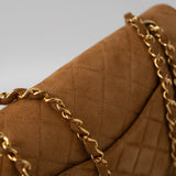 CHANEL Handbag Chanel Brown Suede Quilted Matelasse Single Flap  GHW -Knockoff
