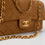 CHANEL Handbag Chanel Brown Suede Quilted Matelasse Single Flap  GHW -Knockoff
