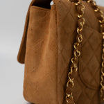 CHANEL Handbag Chanel Brown Suede Quilted Matelasse Single Flap  GHW -Knockoff
