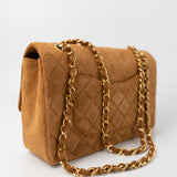 CHANEL Handbag Chanel Brown Suede Quilted Matelasse Single Flap  GHW -Knockoff
