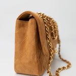 CHANEL Handbag Chanel Brown Suede Quilted Matelasse Single Flap  GHW -Knockoff
