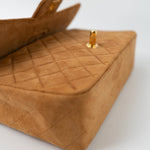 CHANEL Handbag Chanel Brown Suede Quilted Matelasse Single Flap  GHW -Knockoff
