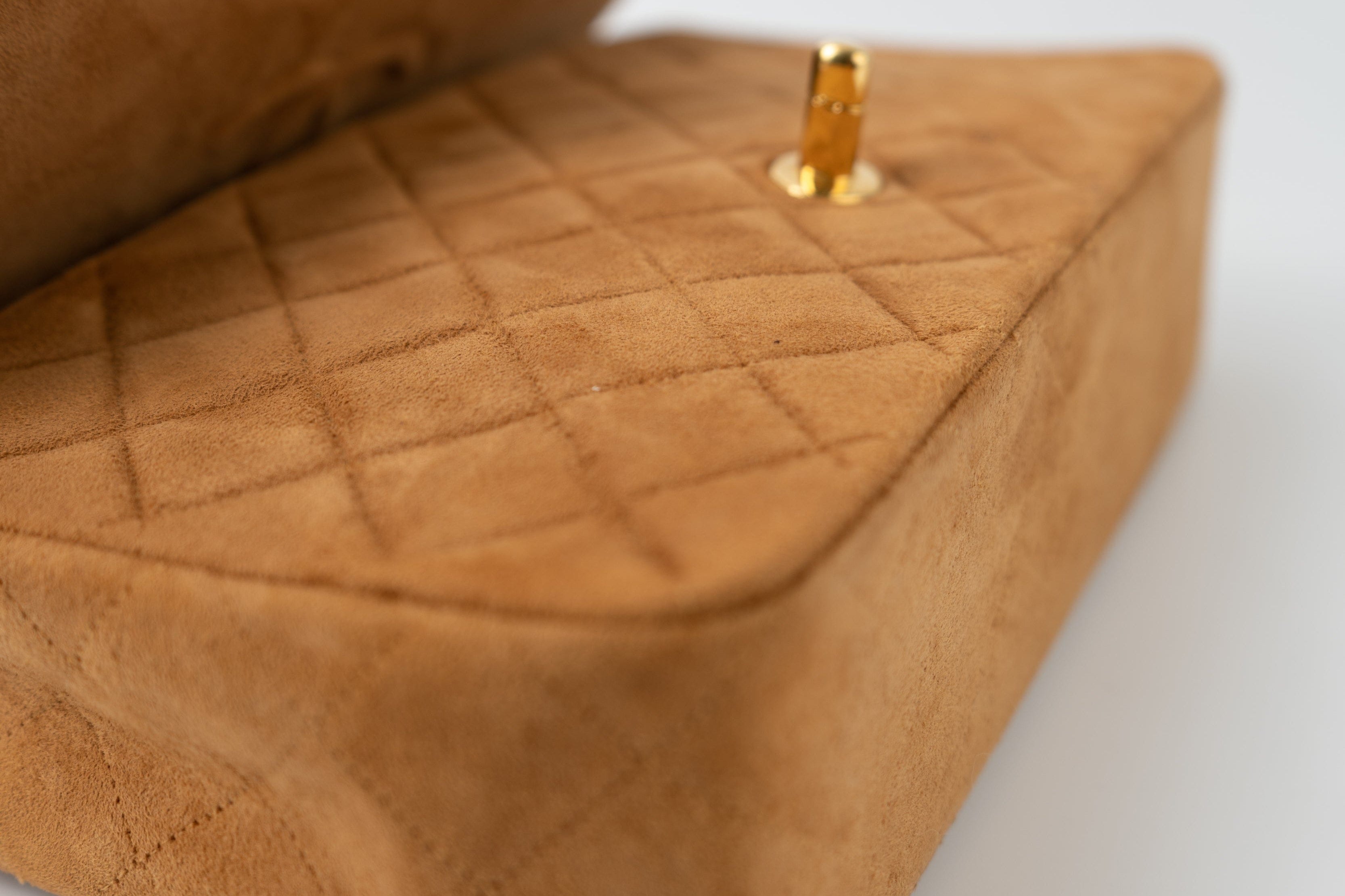 CHANEL Handbag Chanel Brown Suede Quilted Matelasse Single Flap  GHW -Knockoff
