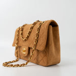 CHANEL Handbag Chanel Brown Suede Quilted Matelasse Single Flap  GHW -Knockoff
