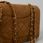 CHANEL Handbag Chanel Brown Suede Quilted Matelasse Single Flap  GHW -Knockoff
