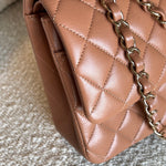 CHANEL Handbag Chanel Caramel Lambskin Quilted Classic Flap Medium LGHW -Knockoff
