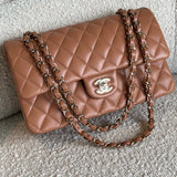 CHANEL Handbag Chanel Caramel Lambskin Quilted Classic Flap Medium LGHW -Knockoff
