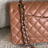 CHANEL Handbag Chanel Caramel Lambskin Quilted Classic Flap Medium LGHW -Knockoff
