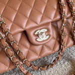 CHANEL Handbag Chanel Caramel Lambskin Quilted Classic Flap Medium LGHW -Knockoff
