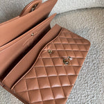 CHANEL Handbag Chanel Caramel Lambskin Quilted Classic Flap Medium LGHW -Knockoff
