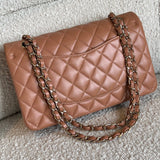 CHANEL Handbag Chanel Caramel Lambskin Quilted Classic Flap Medium LGHW -Knockoff
