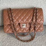 CHANEL Handbag Chanel Caramel Lambskin Quilted Classic Flap Medium LGHW -Knockoff
