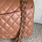 CHANEL Handbag Chanel Caramel Lambskin Quilted Classic Flap Medium LGHW -Knockoff
