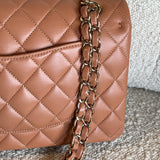 CHANEL Handbag Chanel Caramel Lambskin Quilted Classic Flap Medium LGHW -Knockoff
