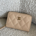 CHANEL Handbag Chanel Classic Zipped Coin Purse Beige -Knockoff
