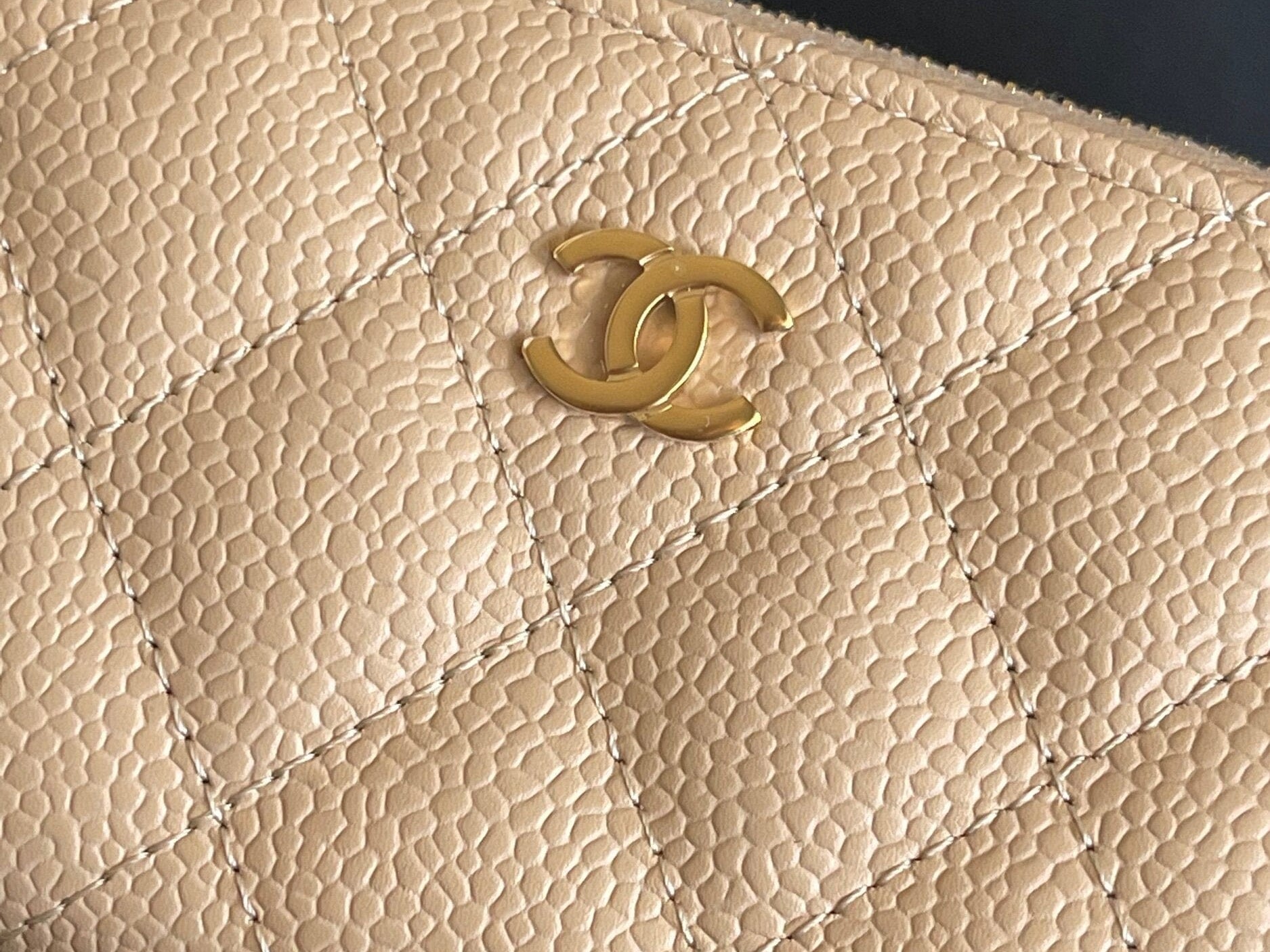 CHANEL Handbag Chanel Classic Zipped Coin Purse Beige -Knockoff
