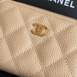 CHANEL Handbag Chanel Classic Zipped Coin Purse Beige -Knockoff
