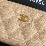 CHANEL Handbag Chanel Classic Zipped Coin Purse Beige -Knockoff
