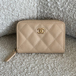 CHANEL Handbag Chanel Classic Zipped Coin Purse Beige -Knockoff
