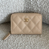 CHANEL Handbag Chanel Classic Zipped Coin Purse Beige -Knockoff
